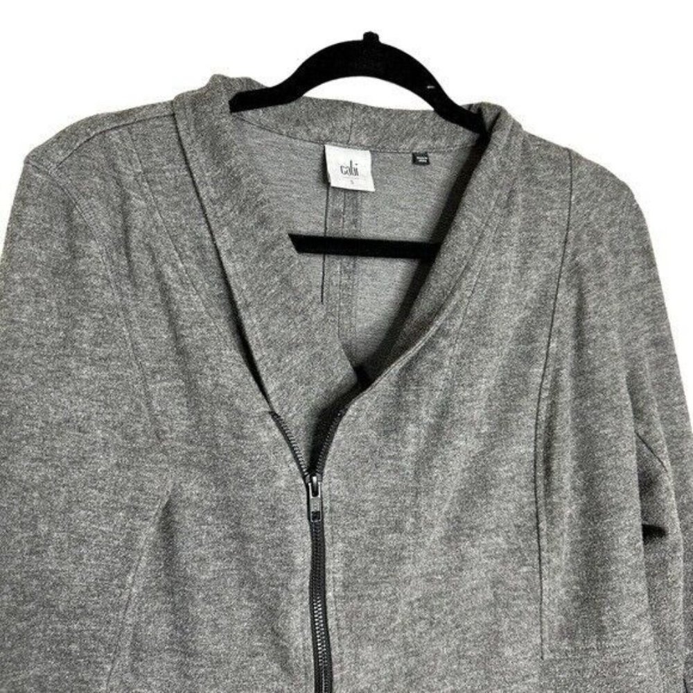 Cabi # 3556 Women Small Gray Asymmetrical Flint Gray Ponte Moto Rebel Jacket - Picture 4 of 13